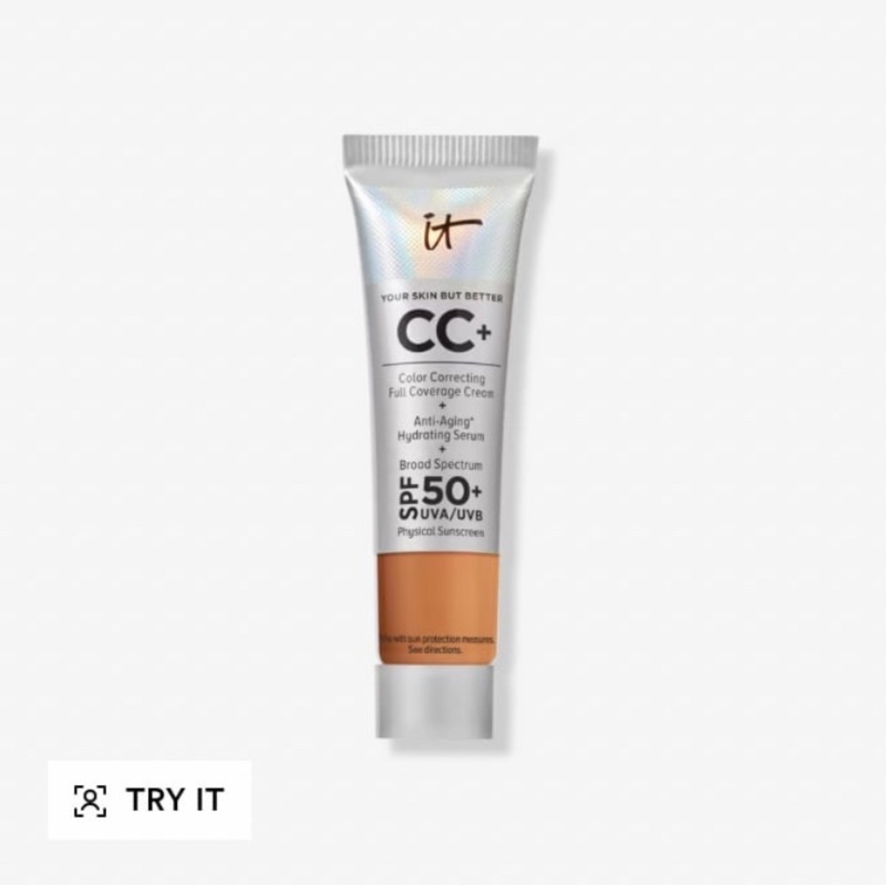 It Cosmetics CC+ CREAM FULL-COVERAGE FOUNDATION in TAN SPF 50+ Travel Size